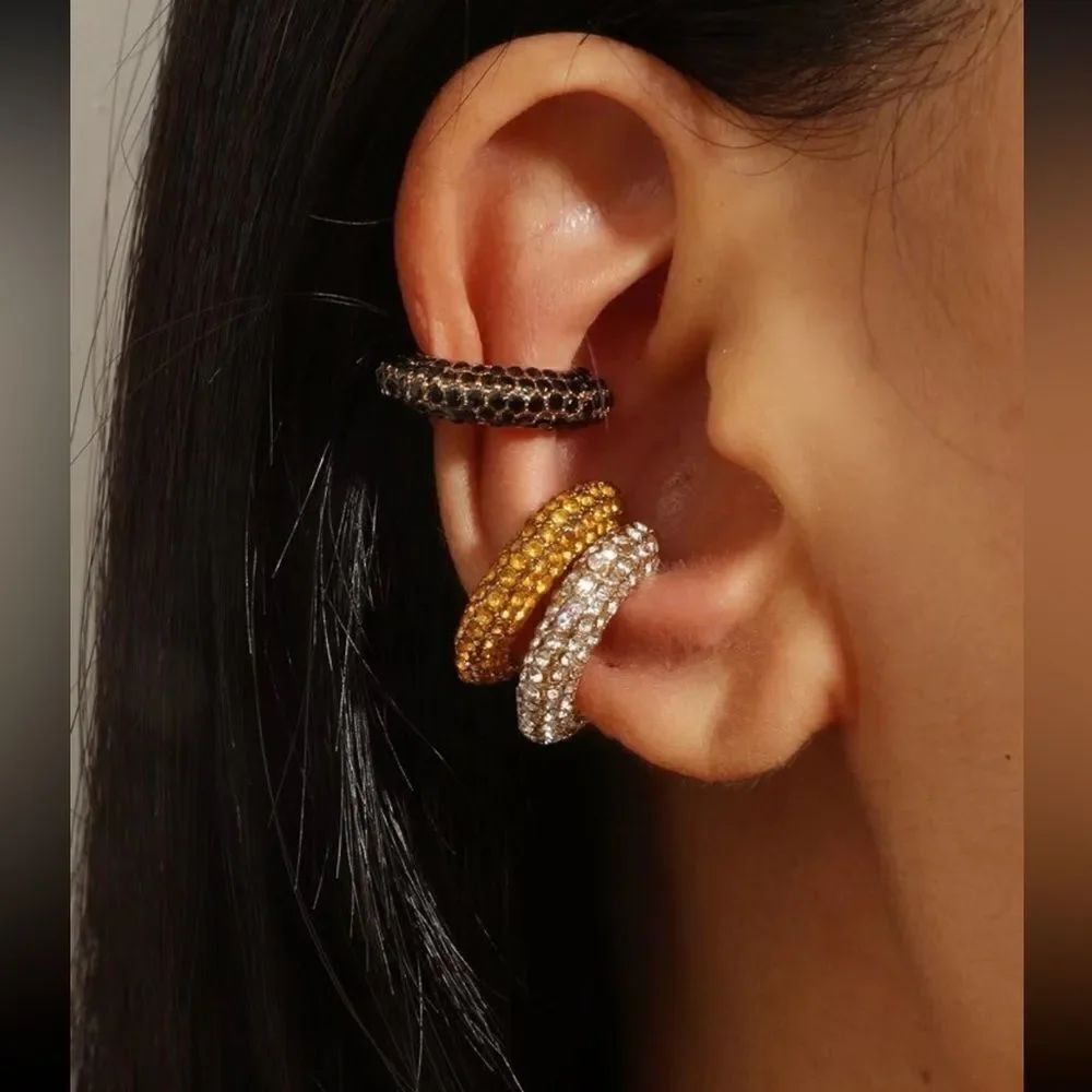 diamond cuff earrings A688